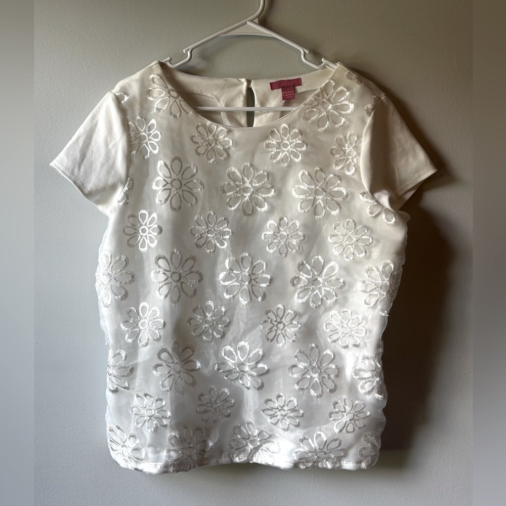 Sunny Leigh White Floral Blouse